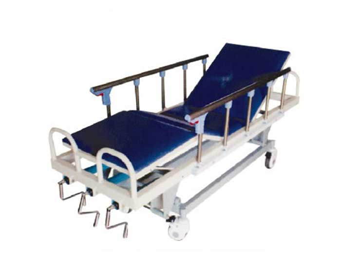 D40-不銹鋼三搖升降搶救床 ABS床板、翻轉護欄、三搖升降搶救床